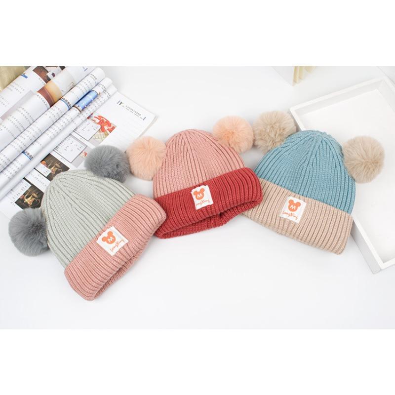 Pălărie pentru bebeluși Toamnă și iarnă Pălărie din lână pentru bebeluși Strat dublu 1-3 ani Copii Băieți și fete Pălărie tricotată Pălărie pentru copii pentru adulți