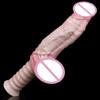 FAAK Dual Layer Silicone Realistic dildo Screw Handle Penis with Sucker Sex Toys For Women Vagina Anal Stimulate Sex Shop
