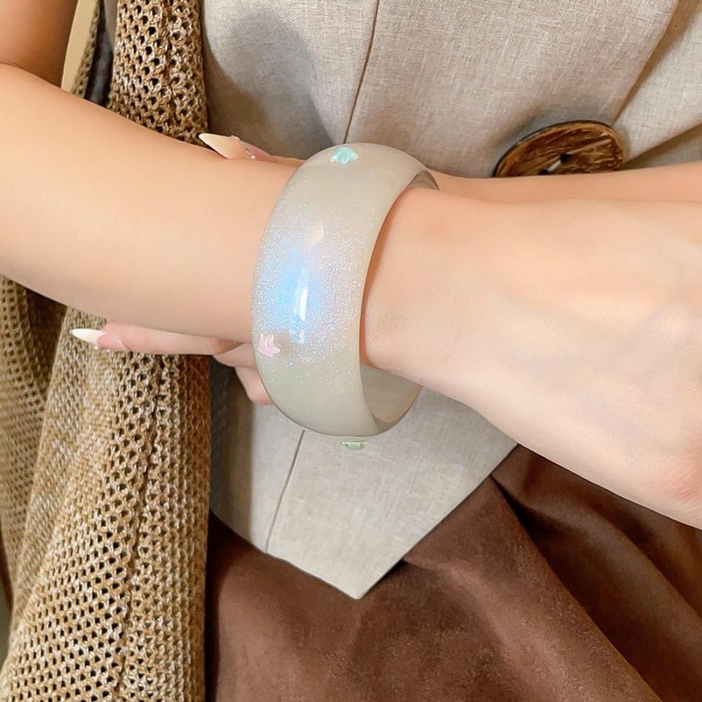 Star Mermaid Tail Deocr Women Wide Bracelet Circle Geometric Retro Hand Ring  Girls