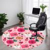 1pc Christmas Cats Office Round Area Rug, Indoor Mat Suitable For Office, Under Office Chairs Bedroom Living Room Home Decor, Room Deco