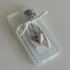 Bowknot Heart Phone Charm Detachable Pearls Bead Phone Lanyard Backpack Ornament