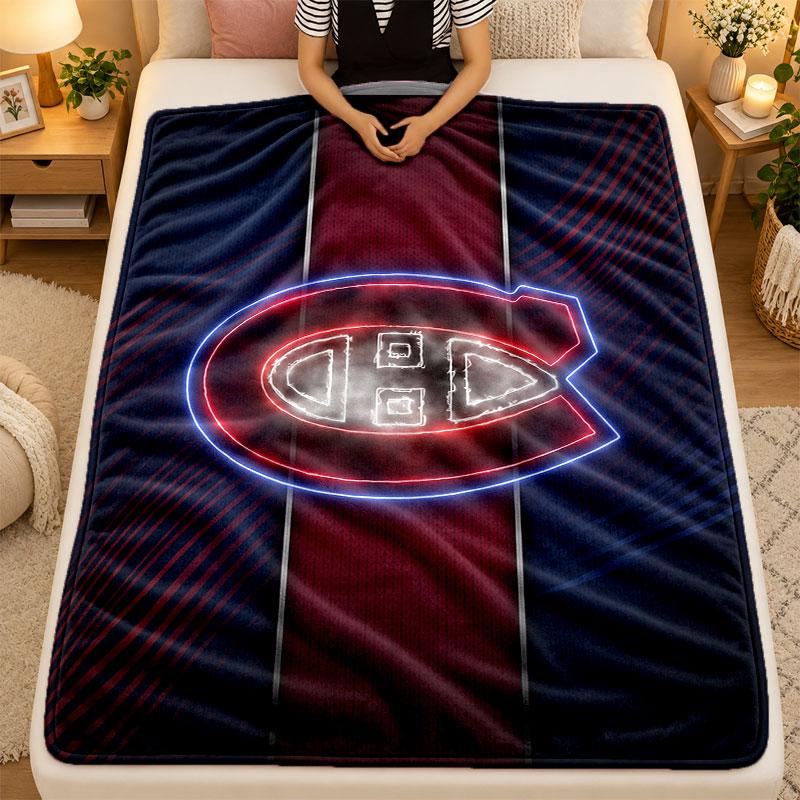 Flannel BlanketMontreal Canadiens Warm Soft Throw Blanket for Indoor Sofa Bed Living Room Use
