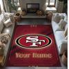 San Francisco 49ers Kristall-Samt-Teppich, Personalisierte rutschfeste Fußmatte mit individuellem Namenstext für Heimdekoration Geschenk