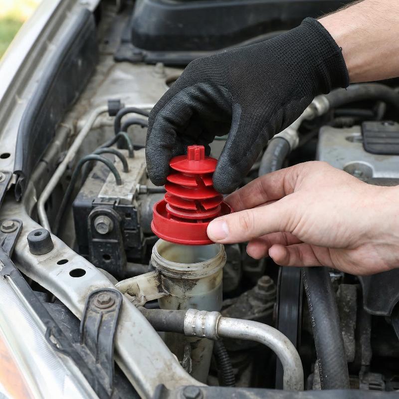 Power Steering Reservoir Cap For Crv Civic Odyssey Tank Fill Top 53697-Sb3 Red Plastic Power Steering Pump Tank Cap