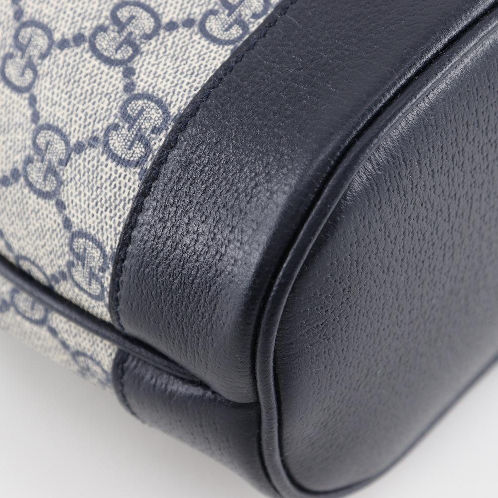 GUCCI Ophidia Mini Backpack Daypack 795221 Gray / navy GG Supreme Canvas Women Used