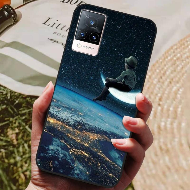 Dla Etui Coque vivo V21e Silikonowe Etui na Telefon z Tylną Pokrywą Dla vivo V21e Etui Miękki Bumper Funda na vivo V2061 V21 e V 21e 6.44" Torba