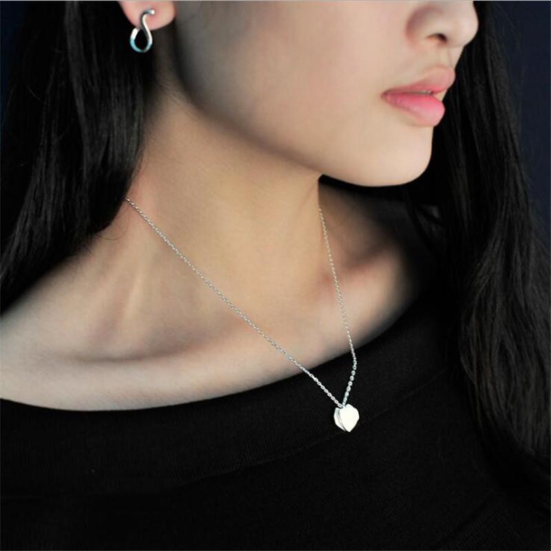 New Fashion Trendy Jewelry Fresh Love Heart The Original Clavicle 925 Sterling Silver Pendant Necklace Anti-allergic HZX052