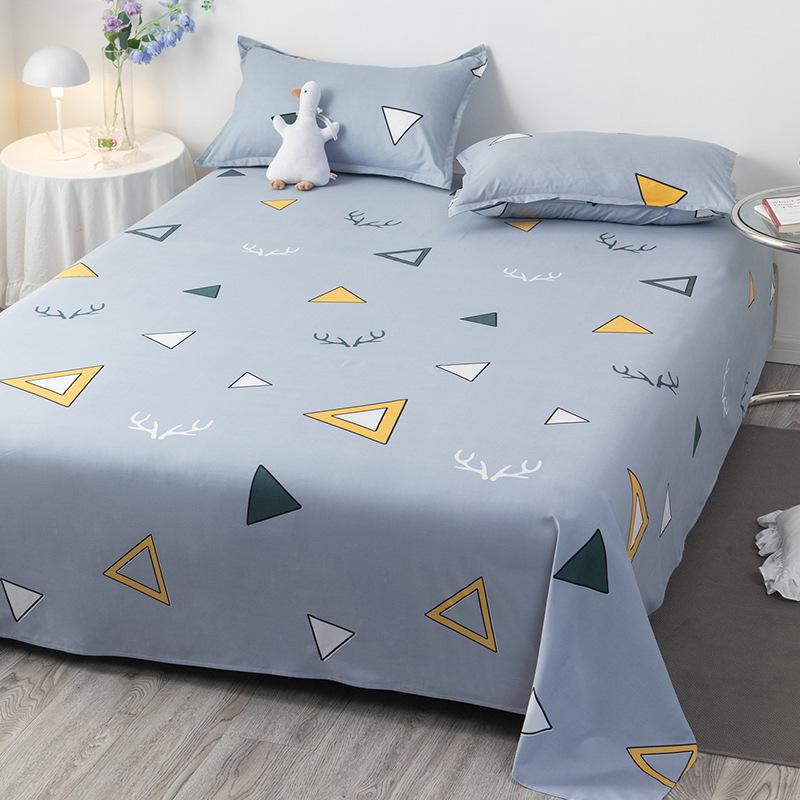 Winter Single Bed Sheet and Quilt Cover Set - 1.5m, Washed Cotton, Includes Pillowcase, Dormitory Style