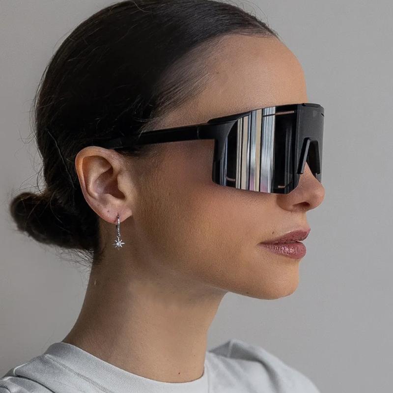 Protective Glasses 2pcs Women Men Large One Piece Sun Glasses Outdoor Cycling Wrap Around Sunglasses Colorful Glasses UV400