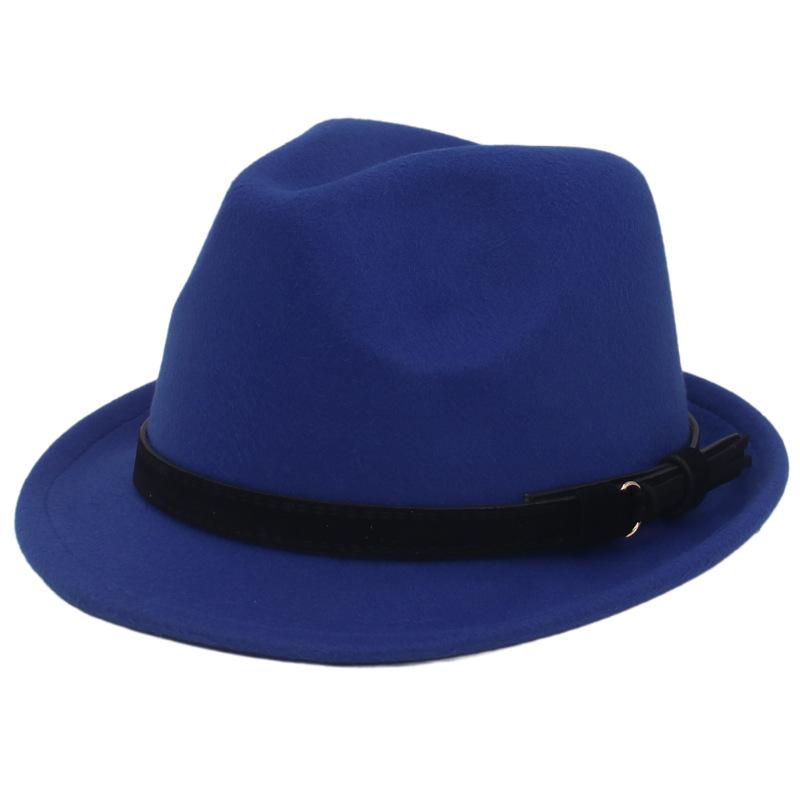 Fedora British Top Hat Black Flannel With Gentleman'S Small Brim Classic Jazz Hat Panama Felt Hat
