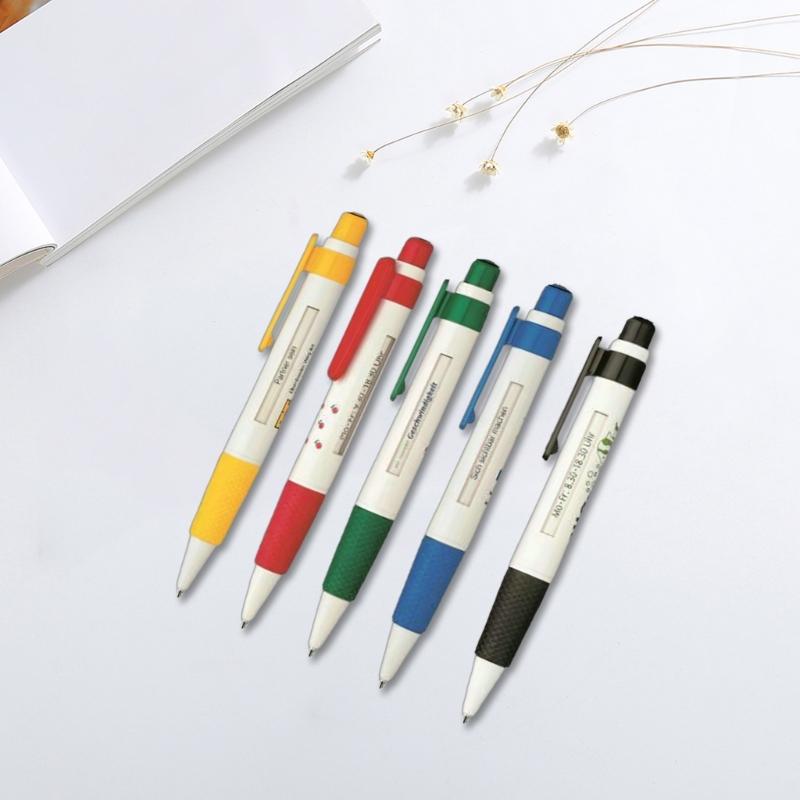 8Pcs Retractable Ballpoint Pen Guest Sign In Pen Ballpoint Pen with Scroll Message Window Office Writing Supply