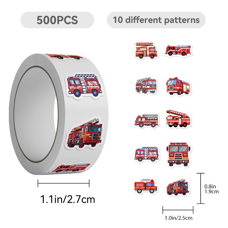500ks Kreslené Umělecké Dárkové Samolepky Hasičské Auto Rolovací Graffiti Scrapbooking Obývací Pokoj Telefon Komunita Skateboard Nostalgické Samolepky