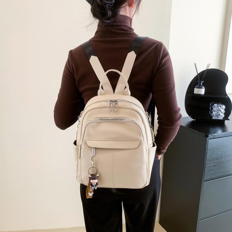 Nueva mochila de cuero de diseñador a la moda para mujer, Mochila