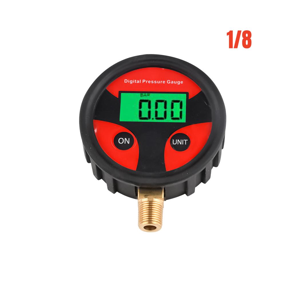 1/4 1/8 200 PSI Digital Tire Pressure Gauge LCD Backlight LED Digital Tire Pressure Gauge Pressure Gauge for Car Pressure Tester