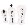 Golfschlägerkopfhauben PU-Leder Wasserabweisend Sportlicher Stil Abriebfest Golfschlägerkopfhauben Set für Training Weiß