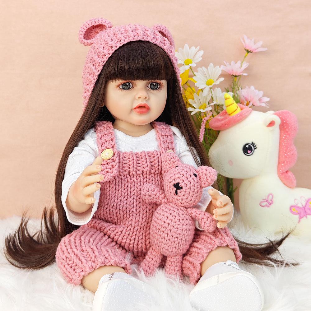 55cm Full Silicone Reborn Doll - Bathable and Lifelike Birthday Gift.