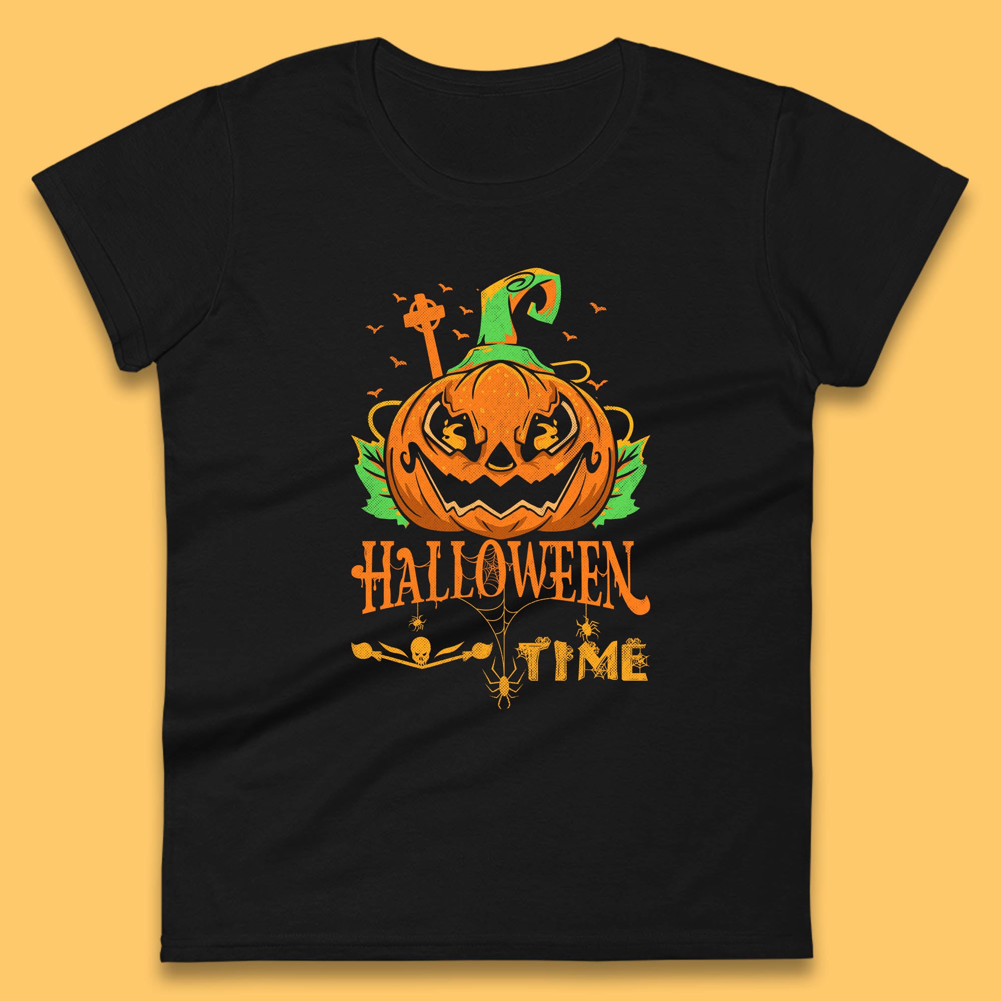 Halloween Time Scary Face Jack O Lantern Horror Pumpkin Halloween Scary Night Womens Tee T Shirt Mens Tops Unisex Top 2XL