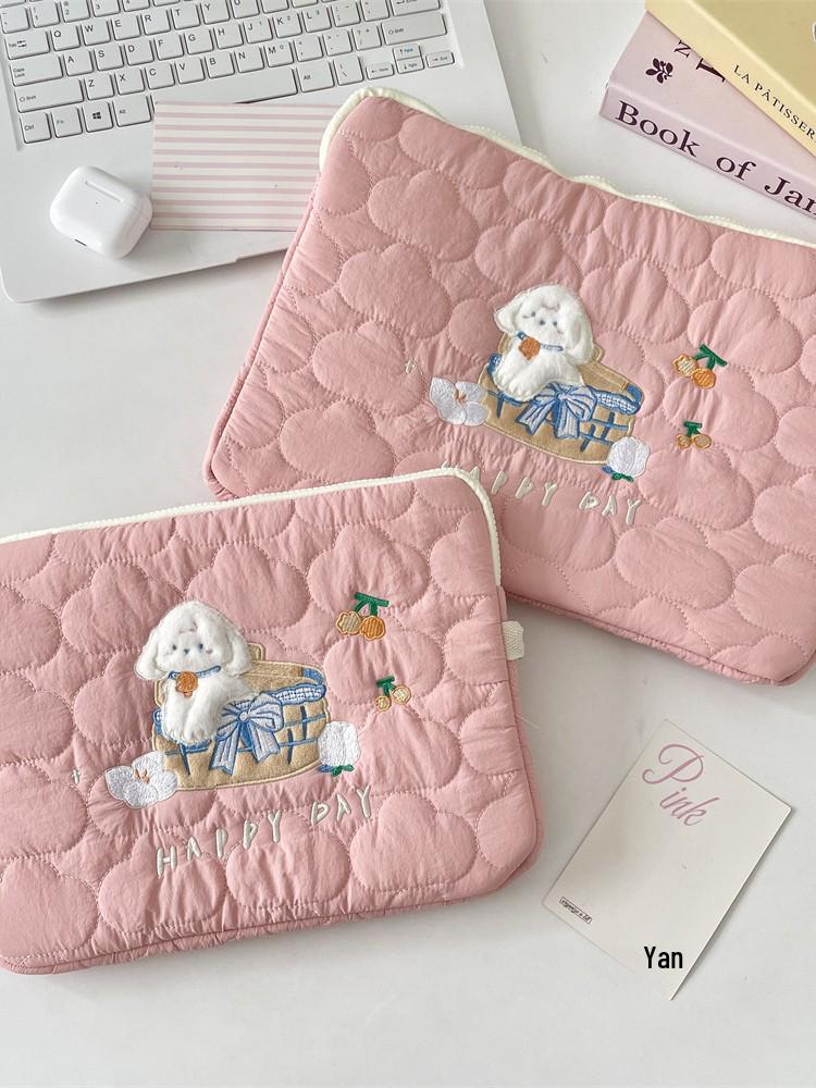 Soft Cloud Cartoon Embroidery iPad/Tablet Bag for 13/14 Inch Laptops