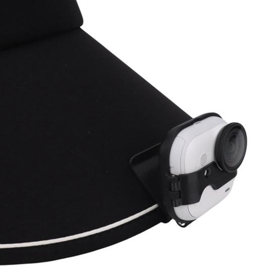 Action Camera Mount Adjustable Front Overhead Angles Snap-On Design Heat Dissipation Cut-Out Hat Brim Holder for Insta360 Go Ultra