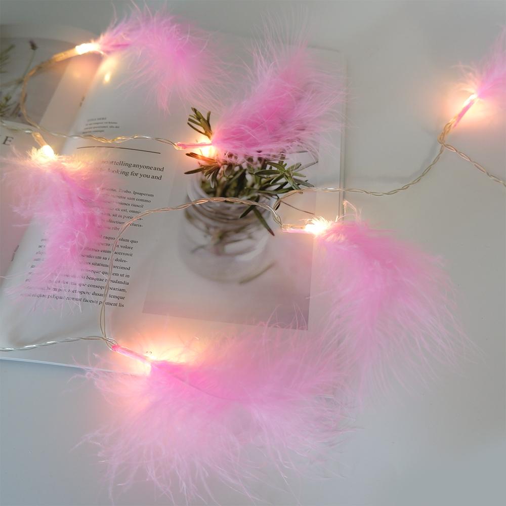 Christmas Tree Garlands 2M 10 Led Feather String Lights Wedding Party Decoration Christmas Decorations For Home Decor