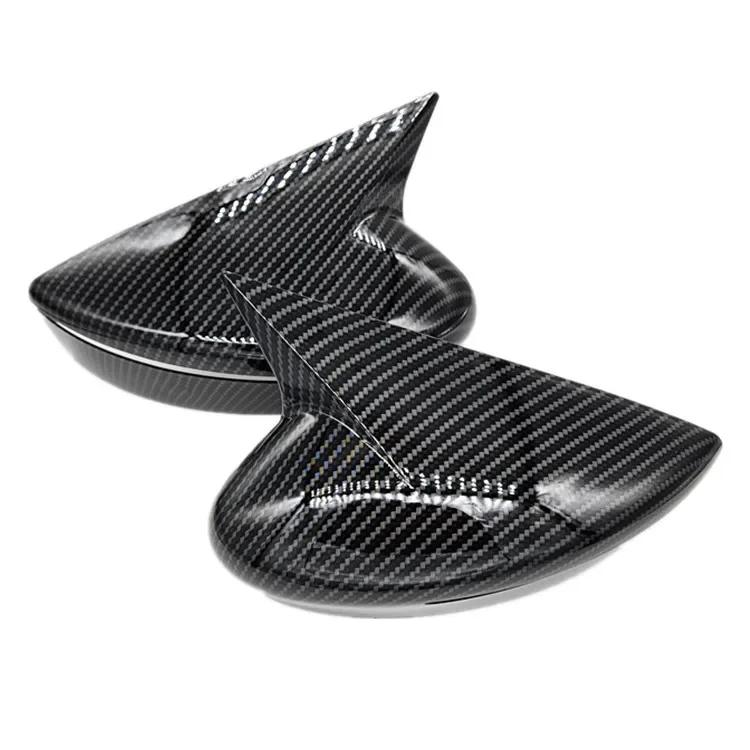 For Nissan Kicks Lannia BlueBird 2015- ABS Carbon Fiber Rearview Side Mirror Cover Wing Cap Door Housing Shell Trim Sticker With Light Type