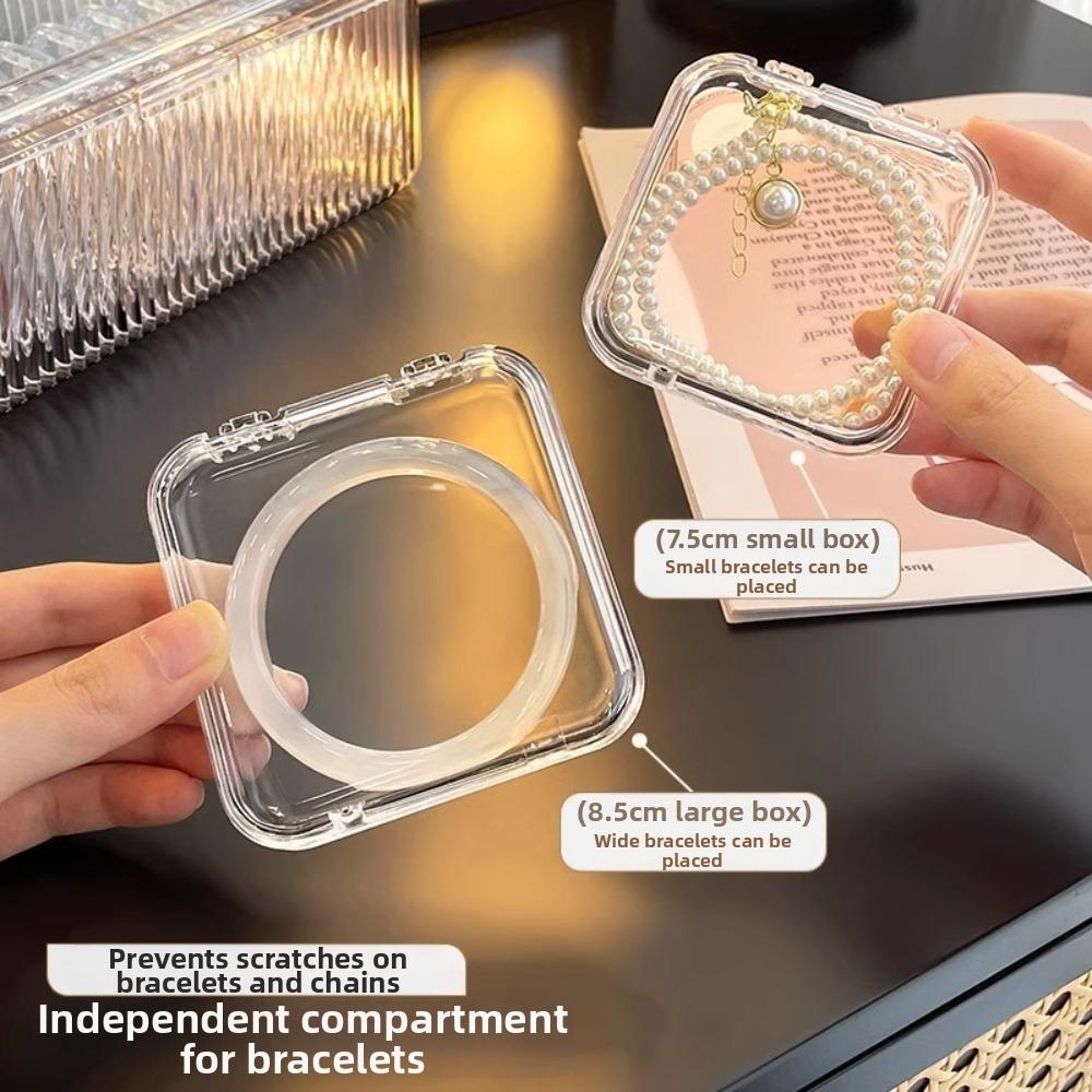 Transparent Jewelry Storage Box Dustproof Lid Bracelet Storage Box  Jewelry Display