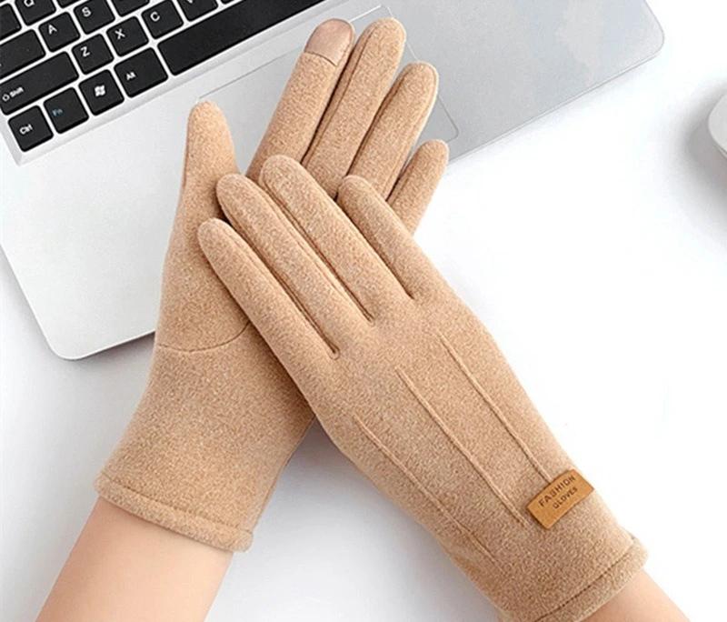 1 Pair Thermal Touchscreen Gloves for Men Women Winter Warm Fleece Lined Windproof Cold Weather Outdoor Cycling Driving Sports