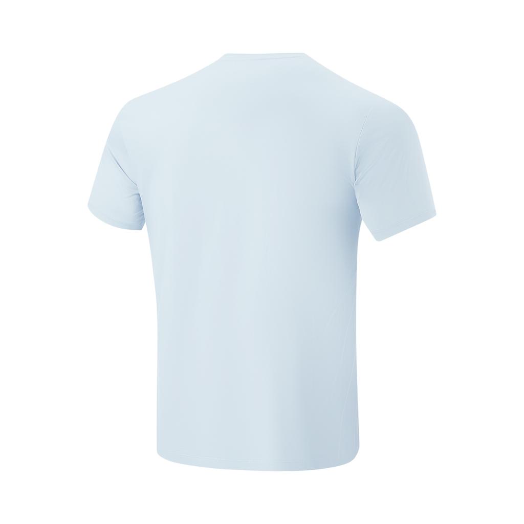 Li Ning Fitness Series Logo Letter Round Neck Comfortable Versatile Quick-Dry Short Sleeve T-Shirt Men Tops Cloud-Blue ATSU021-7