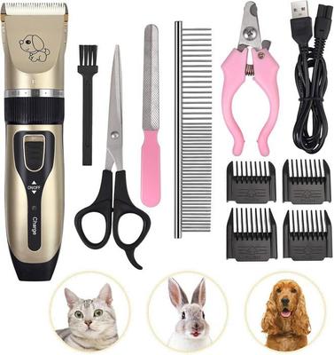 Professional Clipper for Long-haired and Thick-haired Dog and Cat, Silent Electric, Cordless, Rechargeable, with Scissors and