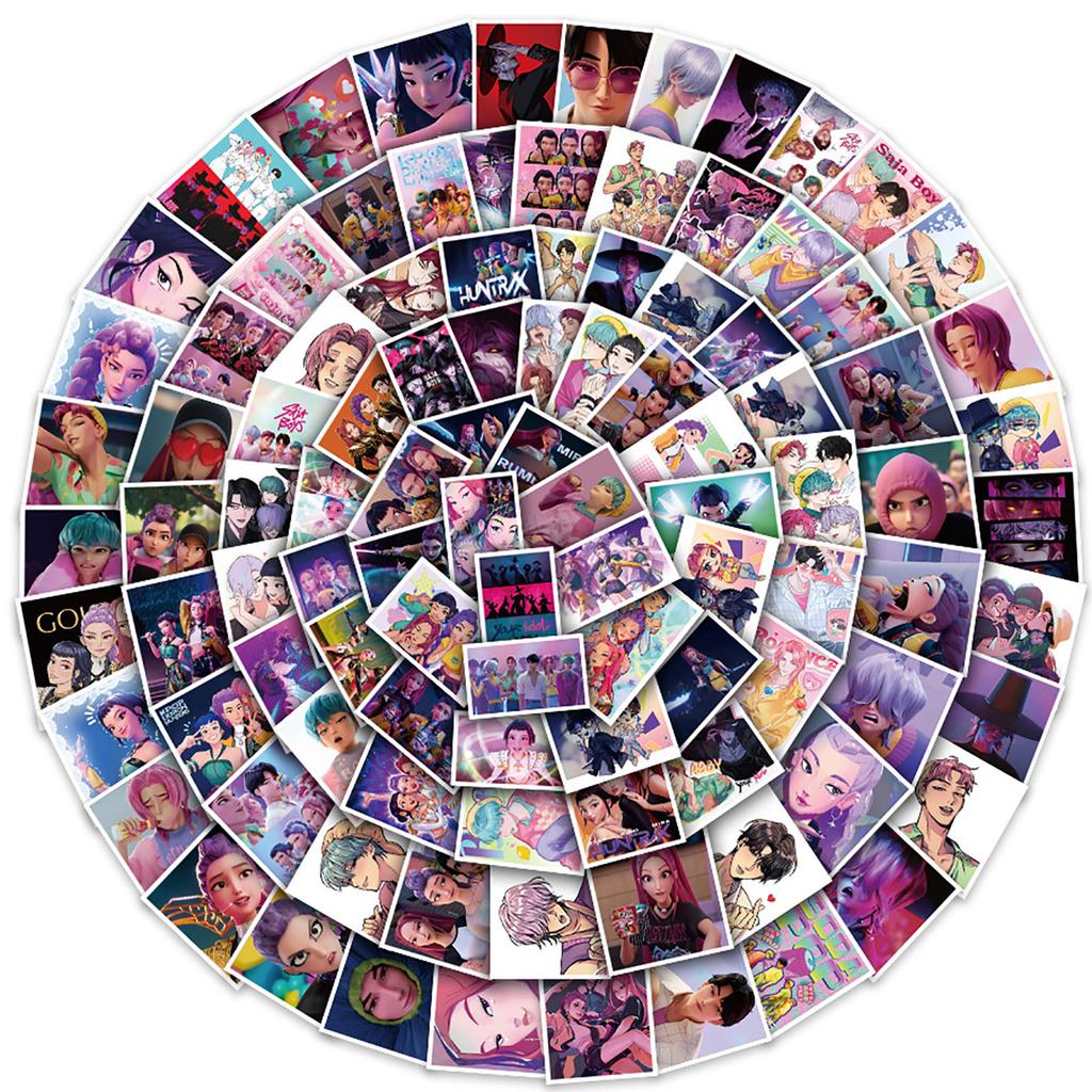 103pcs Suitcase Stickers Waterproof Stickers Scooter Computer Tablet Cartoon Decoration