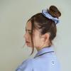 Blue Piping Terry Scrunchie