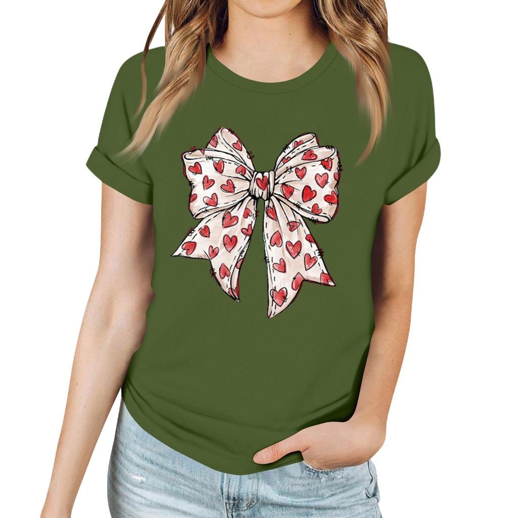 Women's Casual Sunflower Print T-Shirt, Round Neck Pullover Short Sleeve Top