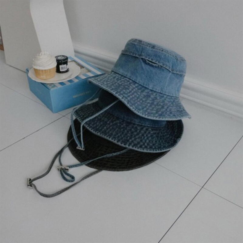 Женская шляпа для хайкинга со шнурком, стираная мужская панама Black and blue
