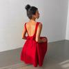 Women's Summer New Slim-fitting Red Evening Dress Dress Big Halter Sleeveless Suspender A-shaped Skirt