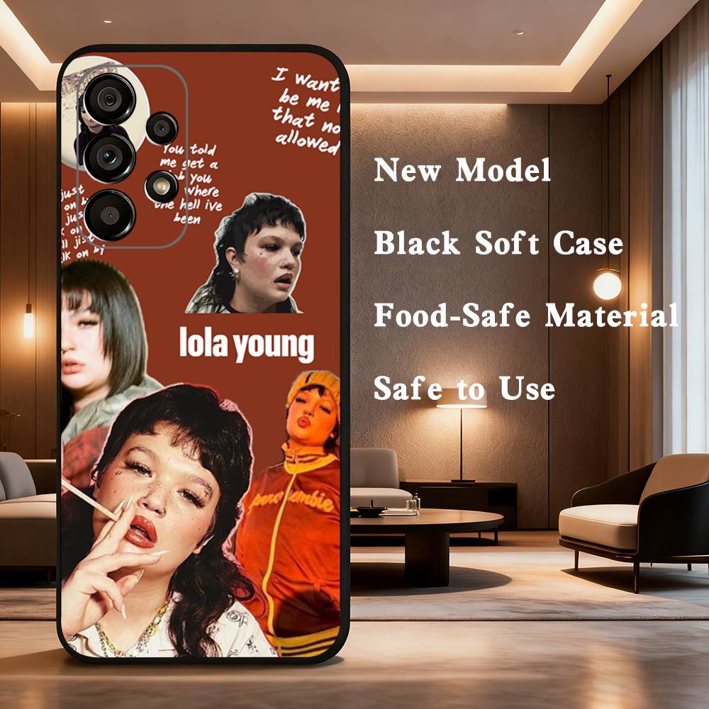 L-Lola Young Messy For Samsung Galaxy A73,31,Note,22,71,53,32,72,41,8,9,52,J7,Soft Black Silicone Cover Case