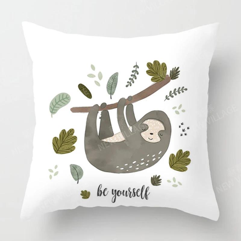 Home Decor Cute Animal Motifs: Be Yourself Pillowcase Pattern Cushion Cover Suitable for Sofa Bedroom Car Pillow Cover