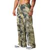 Men's Casual Printed Wide Leg Hunting Jogger Pants with Pockets Relaxed Fit