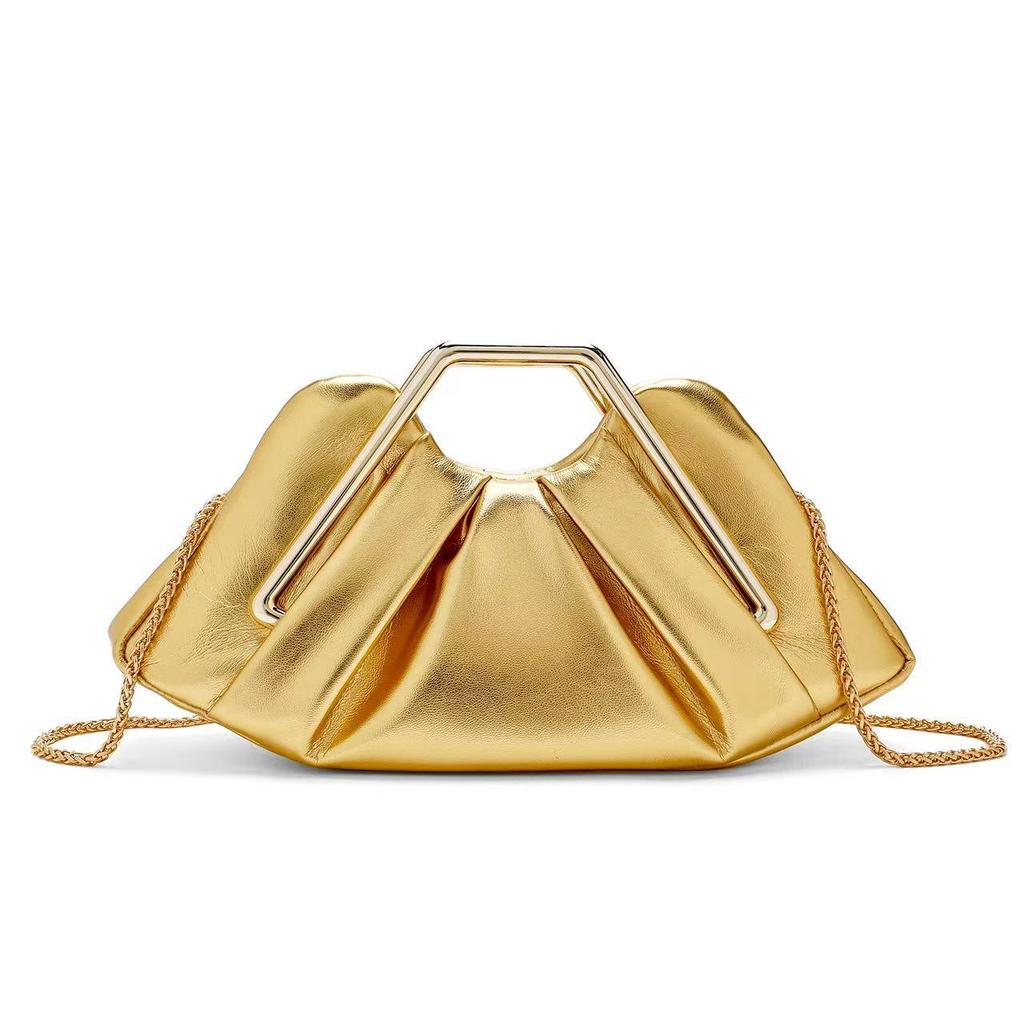 Aften taske, Mode Sky Cluch med plisseret underarms design, Tekstureret alsidig top-håndtaske, Skulder Crossbody Håndtaske