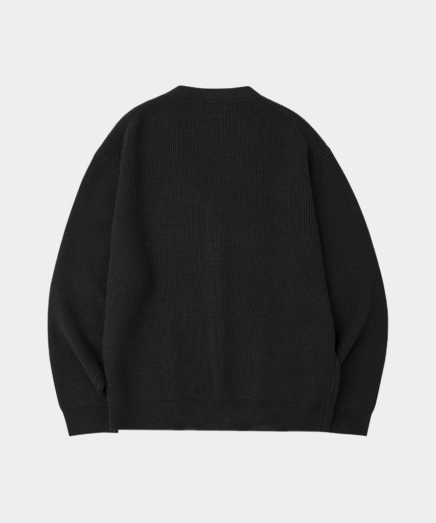 LETTERCOMO Essential V-Neck Cardigan Knit Black