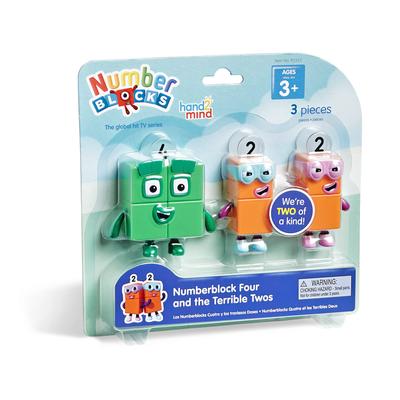 Numberblocks Four and The Terrible Twos Numberblocks Character Figures, 3-Pack, 95355, Authentic