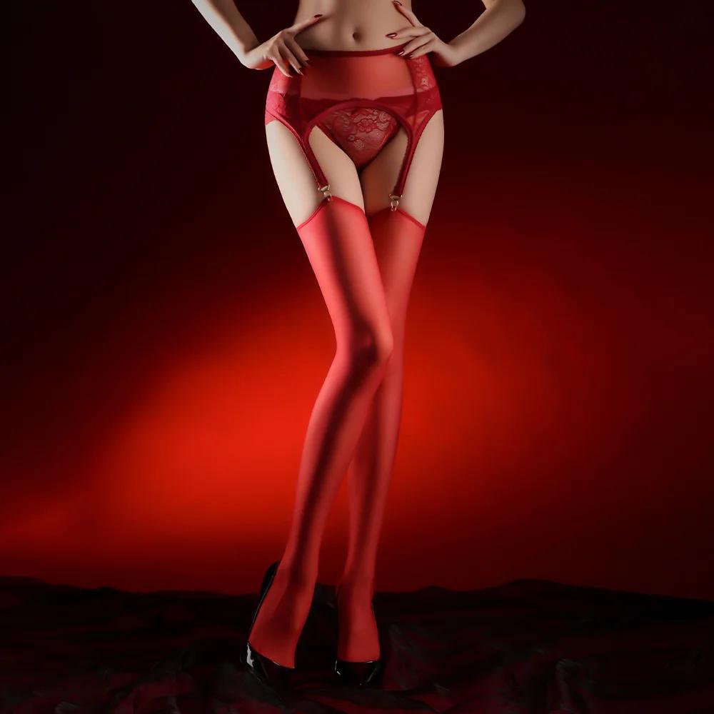 Woman Lingerie Lace Garter Stockings for Women Lenceria Erotic Thigh High Stocking European Integrated Suspenders Sexy Pantyhose