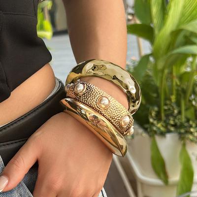 Bracelet Design With Pearl Spring Bracelet, Exaggerated Scenery Surface Irregular Bracelet