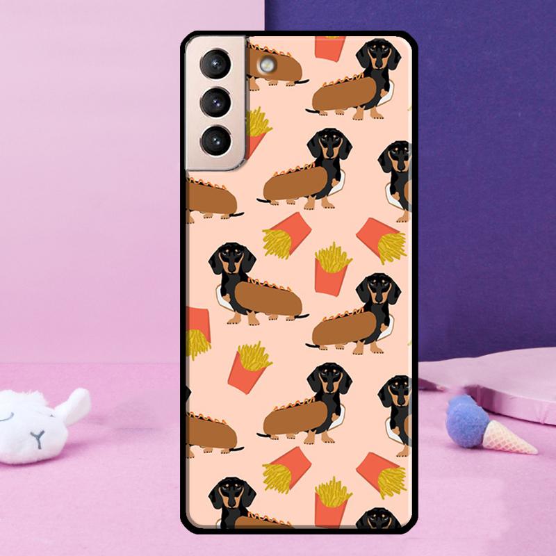 Sausage Dog Love Phone Case For Samsung Galaxy S25 Ultra S24 Ultra S9 S10 S20 S21 S22 Plus S23 S24 FE Cover