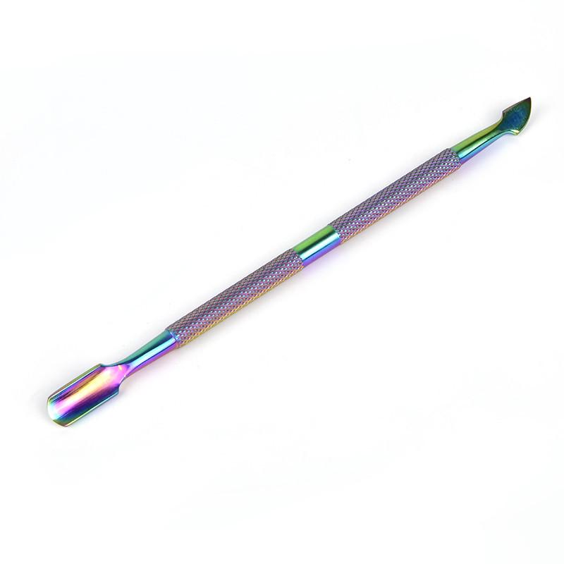 Iridescent Nail Art Manicure Set: Cuticle Nipper, Nail Clippers, Steel Pusher, Cuticle Remover