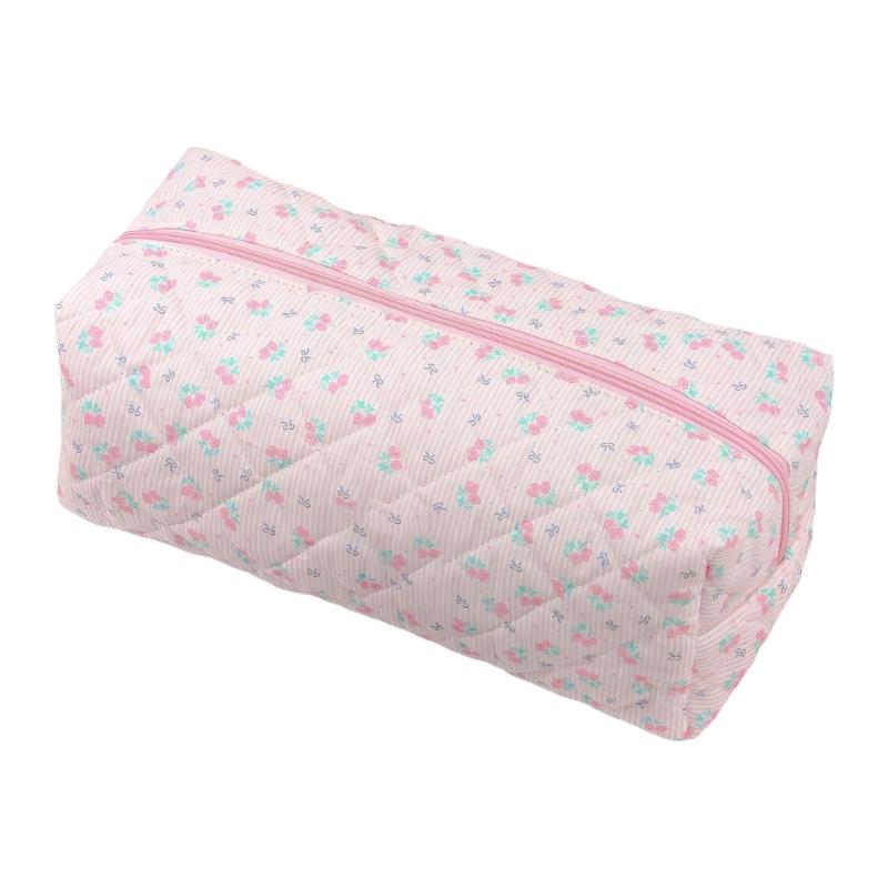 Elegant Floral Shaped Makeup Bag Practical Polyester Large Capacity Cosmetic Bag For Cosmetics And Travel Essential