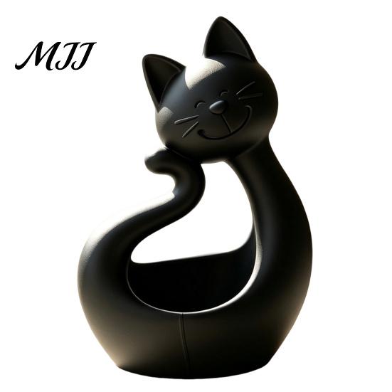 Entryway Key Storage Cat Shape 3D Printed Tray, Matte Finish Decorative Desktop PLA Material Trinket Tray Durable Ornament for Bedroom Dressing Table