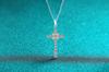 Light luxury Real Platinum PT950 Moissanite Necklace Women's Cross Contrast Color Pendant Women's High-End Jewelry