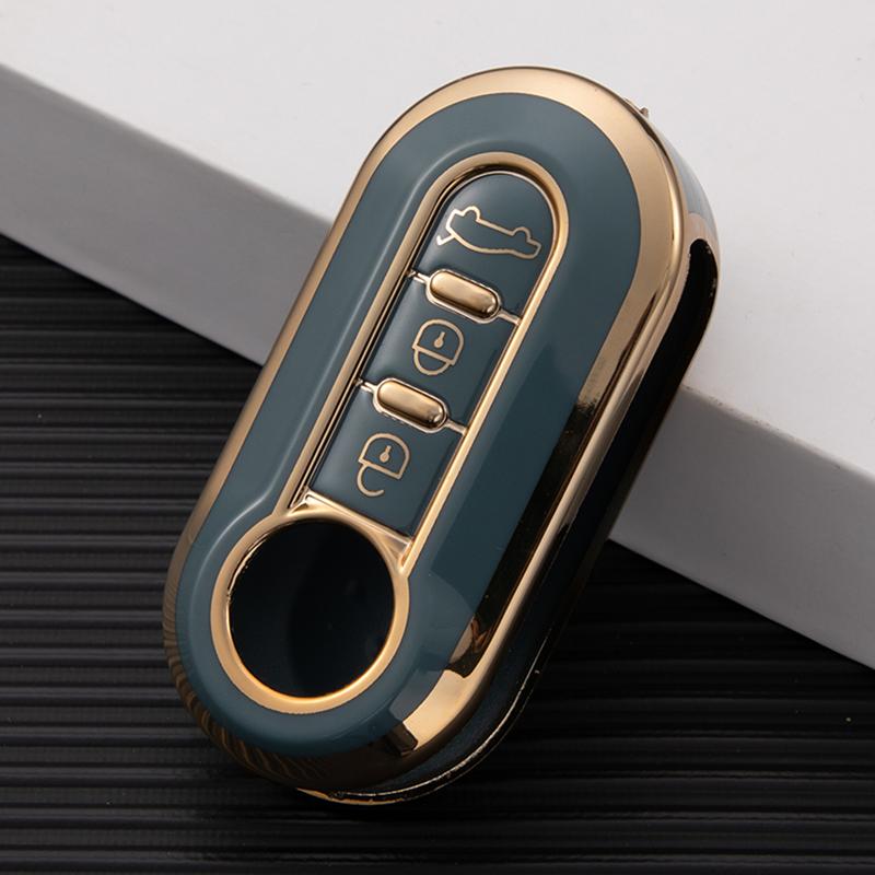 

TPU автомобильный складной чехол для ключа чехол для дистанционного ключа держатель для Fiat 500 Ducato Panda Punto Lancia Musa Protecor аксессуары серый
