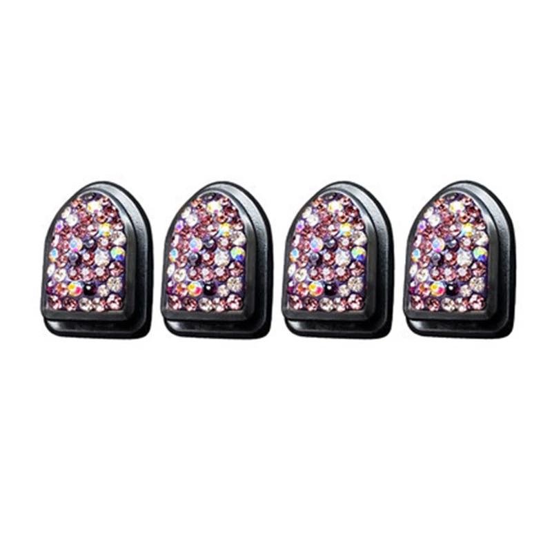 4PCS Multifunction Diamond Crystal Hooks Car Hanging Bag Holder Ornament Decor Hook Universal Creative Auto Interior Accessories