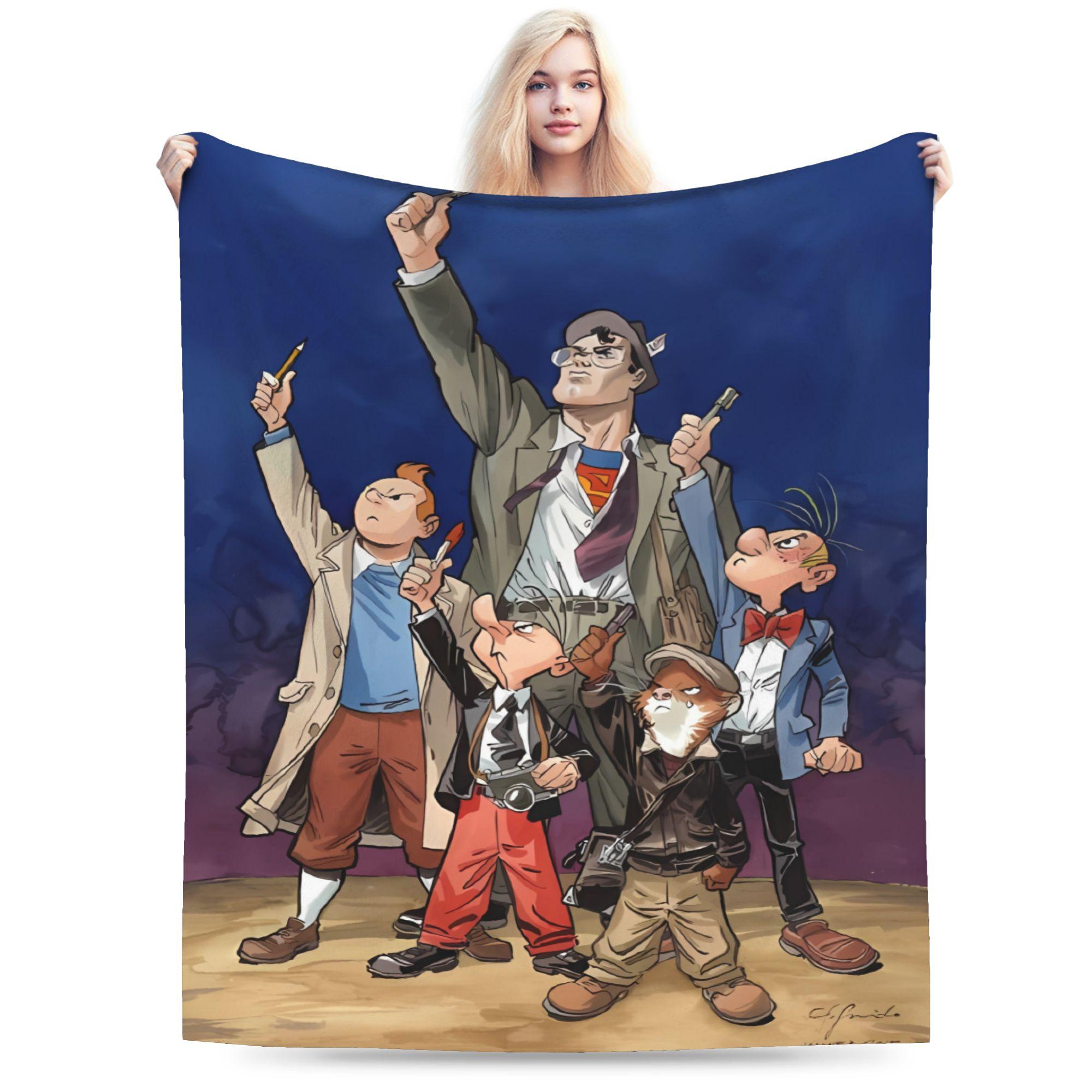 

Warm Blanket Adult Camping Mort & Phil Mortadelo y Filemón Throw Blanket Flannel Bedspread For Couch Fashion Sofa Bed Cover 75x90cm